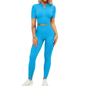 COPY - Blue High Waist Scrunch Butt Shaping Yoga Leggings